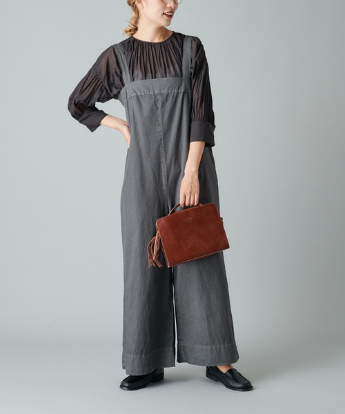 PUAL CE CIN（ピュアルセシン）の「エコサルファー染サロペット（その他パンツ・レディース・ブラック/ベージュ/グレー・FREE）」の15枚目の写真