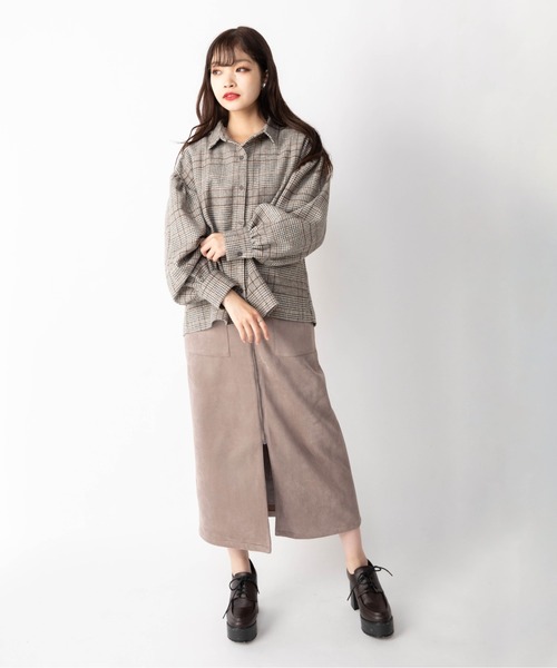 Mysa&Liina(ミーサリーナ)の「ボリューム袖チェックシャツ(シャツ/ブラウス・レディース・ブラウン/ベージュ・M)」の21枚目の写真