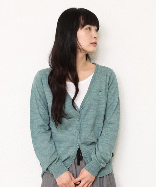 coen（コーエン）の「ウォッシャブルＶネックカーディガン（カーディガン/ボレロ・レディース・コバルトブルー/ブラック/ネイビー/レッド/ライトグレー/ケリー・MEDIUM/LARGE）」の4枚目の写真