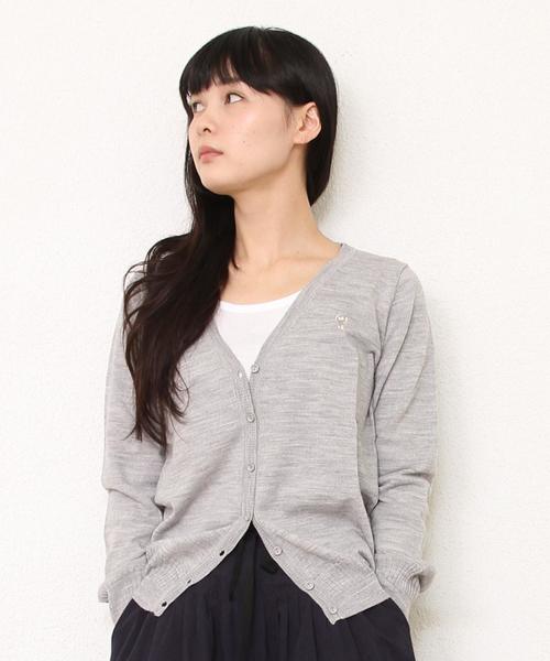 coen（コーエン）の「ウォッシャブルＶネックカーディガン（カーディガン/ボレロ・レディース・コバルトブルー/ブラック/ネイビー/レッド/ライトグレー/ケリー・MEDIUM/LARGE）」の3枚目の写真