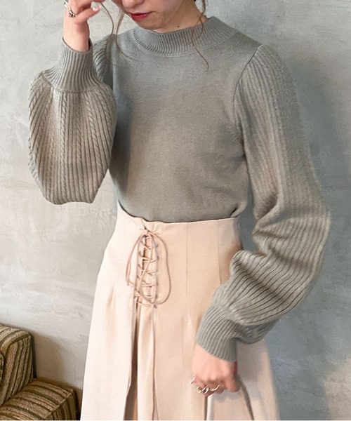 archives（アルシーヴ）の「フロントレースアップスカート（スカート・レディース・ブルー/アイボリー/ピンクベージュ・MEDIUM）」の12枚目の写真