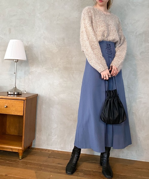 archives（アルシーヴ）の「フロントレースアップスカート（スカート・レディース・ブルー/アイボリー/ピンクベージュ・MEDIUM）」の13枚目の写真