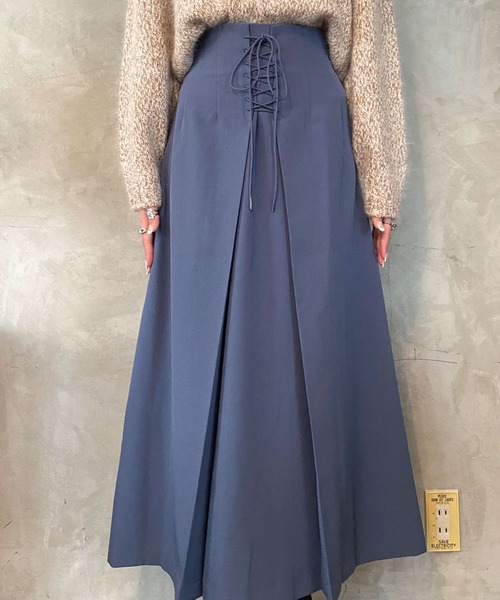 archives（アルシーヴ）の「フロントレースアップスカート（スカート・レディース・ブルー/アイボリー/ピンクベージュ・MEDIUM）」の14枚目の写真