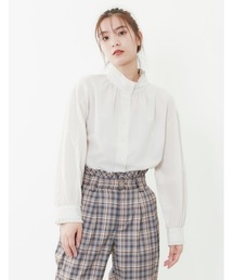 POU DOU DOU | スタンドフリルカラーブラウス(シャツ/ブラウス)
