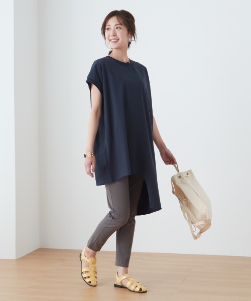 Tuche(トゥシェ)の「【Tuche】 ベルトループ付 冷脚ツイルストレッチ スタイリッシュボトム(その他パンツ・レディース・グリーン/ホワイト/ブラック/グレー系その他・LARGE/MEDIUM)」の1枚目の写真