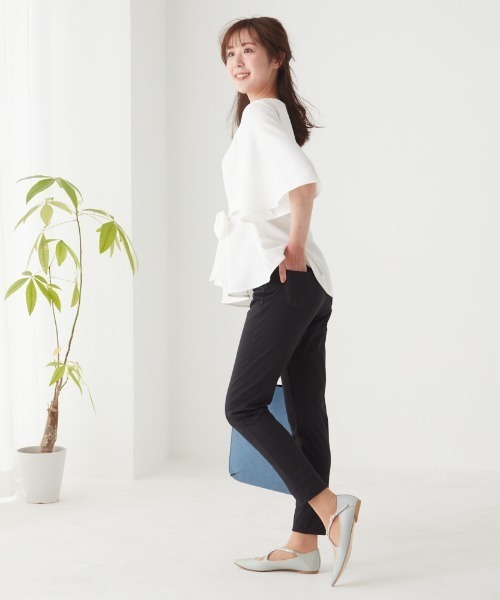 Tuche(トゥシェ)の「【Tuche】 ベルトループ付 冷脚ツイルストレッチ スタイリッシュボトム(その他パンツ・レディース・グリーン/ホワイト/ブラック/グレー系その他・LARGE/MEDIUM)」の4枚目の写真