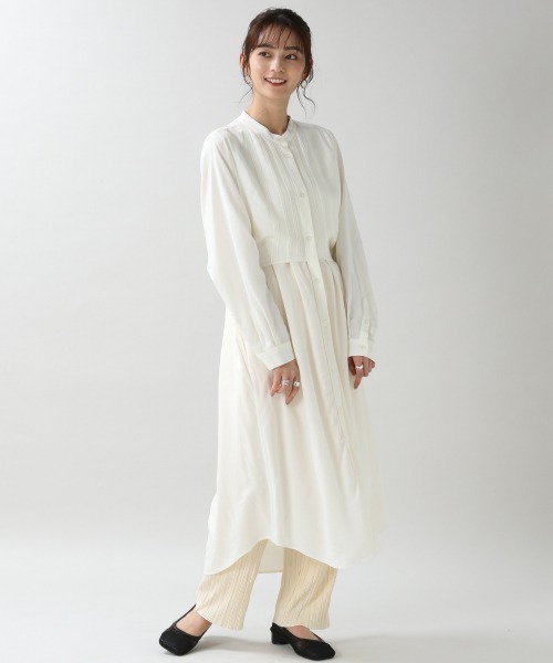 フェイクベストシャツワンピース