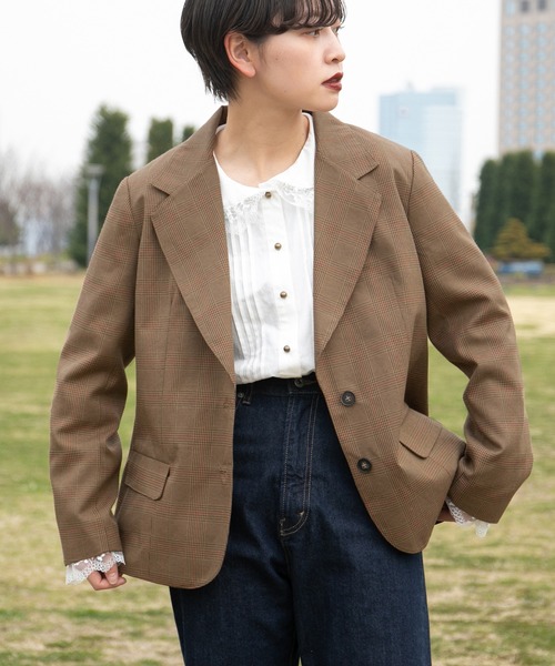 kutir（クティール）の「レース襟ピンタックブラウス（シャツ/ブラウス・レディース・ホワイト/チャコールグレー・FREE）」の10枚目の写真