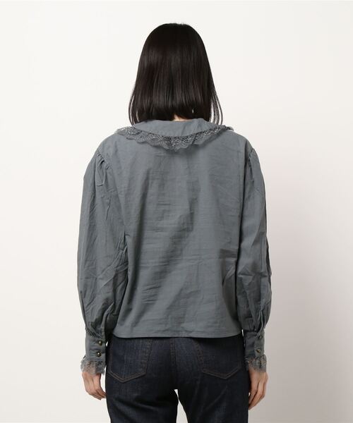 kutir（クティール）の「レース襟ピンタックブラウス（シャツ/ブラウス・レディース・ホワイト/チャコールグレー・FREE）」の15枚目の写真