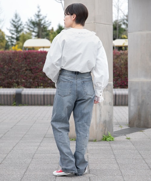 kutir（クティール）の「レース襟ピンタックブラウス（シャツ/ブラウス・レディース・ホワイト/チャコールグレー・FREE）」の20枚目の写真