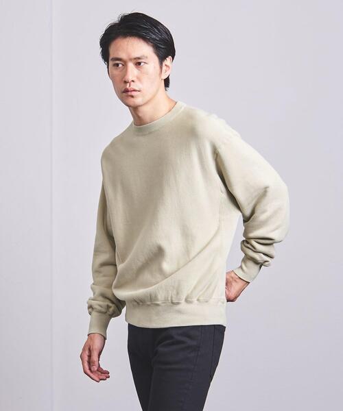 BLUE（ブルー）の「＜BLUE（ブルー）＞ ワイド コットン スウェット クルーネック（スウェット・メンズ・ホワイト/ライム・MEDIUM/LARGE）」の2枚目の写真