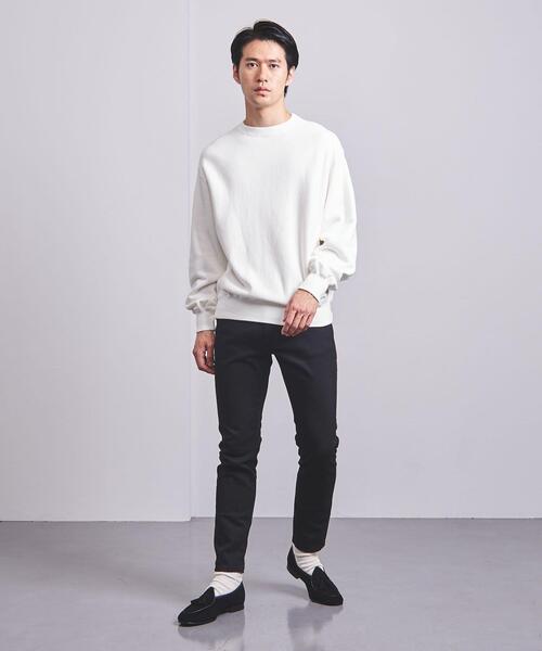 BLUE（ブルー）の「＜BLUE（ブルー）＞ ワイド コットン スウェット クルーネック（スウェット・メンズ・ホワイト/ライム・MEDIUM/LARGE）」の6枚目の写真