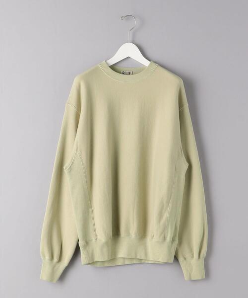 BLUE（ブルー）の「＜BLUE（ブルー）＞ ワイド コットン スウェット クルーネック（スウェット・メンズ・ホワイト/ライム・MEDIUM/LARGE）」の3枚目の写真