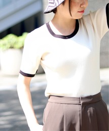 JOINT WORKS | J-バイカラーハーフスリーブニット(ニット/セーター)