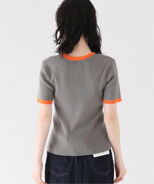 JOINT WORKS（ジョイントワークス）の「J-バイカラーハーフスリーブニット（ニット/セーター・レディース・アイボリー/チャコールグレー・FREE）」の7枚目の写真