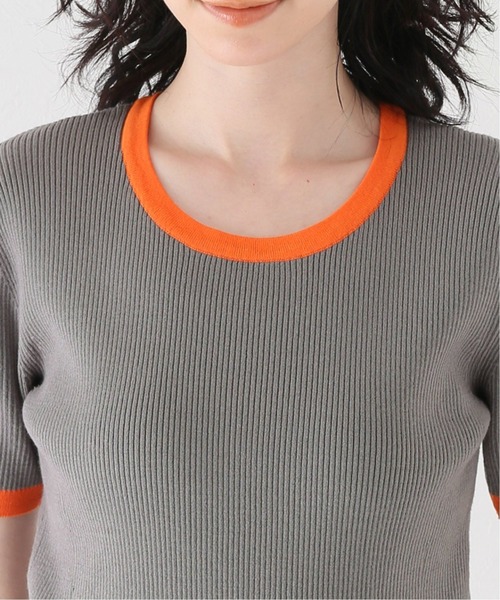 JOINT WORKS（ジョイントワークス）の「J-バイカラーハーフスリーブニット（ニット/セーター・レディース・アイボリー/チャコールグレー・FREE）」の9枚目の写真