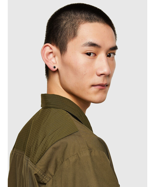 DIESEL ミリタリー ミックスファブリック ポケットディテールシャツ DIESEL（ディーゼル）の「メンズ シャツ 長袖 ミリタリー