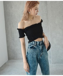 ANAP | シャーリングオフショルトップス(Tシャツ/カットソー)