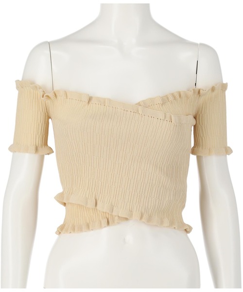 ANAP（アナップ）の「シャーリングオフショルトップス（Tシャツ/カットソー・レディース・ブラック/オフホワイト/ライトベージュ・FREE）」の19枚目の写真