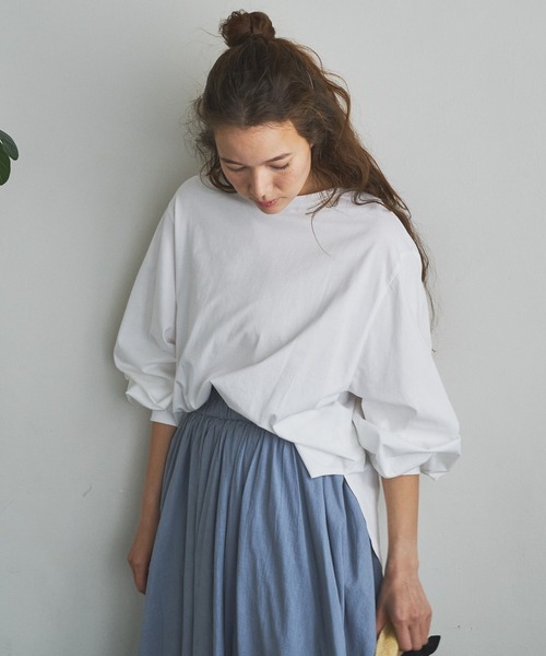 PUAL CE CIN（ピュアルセシン）の「【WEB限定】つい着たくなる。大人見え２wayプルオーバー（Tシャツ/カットソー・レディース・ホワイト/ブラック・FREE）」の8枚目の写真