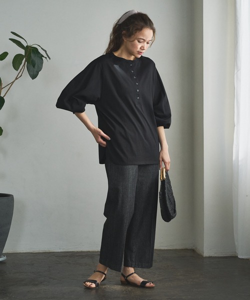 PUAL CE CIN（ピュアルセシン）の「【WEB限定】つい着たくなる。大人見え２wayプルオーバー（Tシャツ/カットソー・レディース・ホワイト/ブラック・FREE）」の19枚目の写真