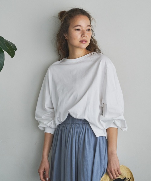 PUAL CE CIN（ピュアルセシン）の「【WEB限定】つい着たくなる。大人見え２wayプルオーバー（Tシャツ/カットソー・レディース・ホワイト/ブラック・FREE）」の3枚目の写真