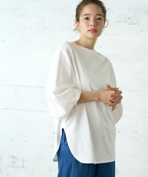 PUAL CE CIN（ピュアルセシン）の「【WEB限定】つい着たくなる。大人見え２wayプルオーバー（Tシャツ/カットソー・レディース・ホワイト/ブラック・FREE）」の12枚目の写真
