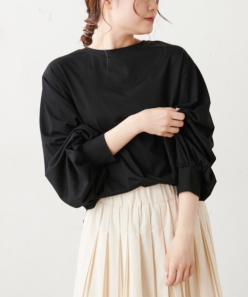 PUAL CE CIN（ピュアルセシン）の「【WEB限定】つい着たくなる。大人見え２wayプルオーバー（Tシャツ/カットソー・レディース・ホワイト/ブラック・FREE）」の5枚目の写真