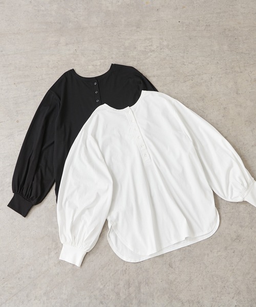PUAL CE CIN（ピュアルセシン）の「【WEB限定】つい着たくなる。大人見え２wayプルオーバー（Tシャツ/カットソー・レディース・ホワイト/ブラック・FREE）」の20枚目の写真
