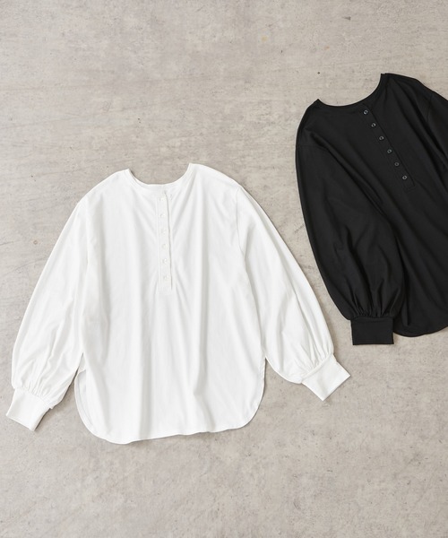 PUAL CE CIN（ピュアルセシン）の「【WEB限定】つい着たくなる。大人見え２wayプルオーバー（Tシャツ/カットソー・レディース・ホワイト/ブラック・FREE）」の6枚目の写真