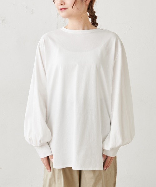 PUAL CE CIN（ピュアルセシン）の「【WEB限定】つい着たくなる。大人見え２wayプルオーバー（Tシャツ/カットソー・レディース・ホワイト/ブラック・FREE）」の11枚目の写真