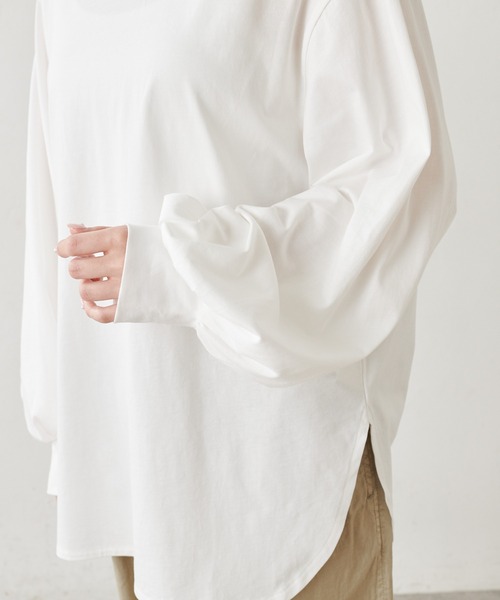 PUAL CE CIN（ピュアルセシン）の「【WEB限定】つい着たくなる。大人見え２wayプルオーバー（Tシャツ/カットソー・レディース・ホワイト/ブラック・FREE）」の21枚目の写真