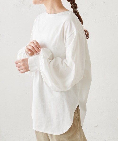 PUAL CE CIN（ピュアルセシン）の「【WEB限定】つい着たくなる。大人見え２wayプルオーバー（Tシャツ/カットソー・レディース・ホワイト/ブラック・FREE）」の9枚目の写真