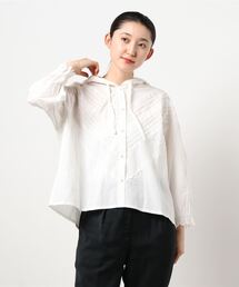 Samansa Mos2 | レース付フードハオリブラウス(シャツ/ブラウス)