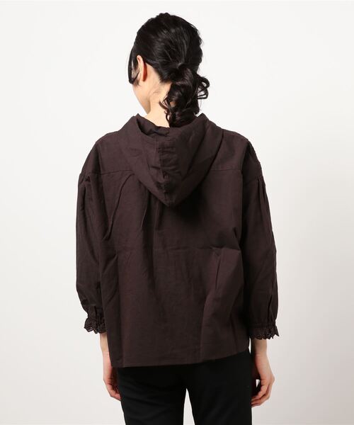 Samansa Mos2（サマンサ モスモス）の「レース付フードハオリブラウス（シャツ/ブラウス・レディース・ミント/オフホワイト/チャコール・ﾌﾘ-）」の5枚目の写真