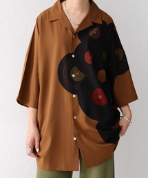 antiqua | レコード柄開襟シャツ(シャツ/ブラウス)