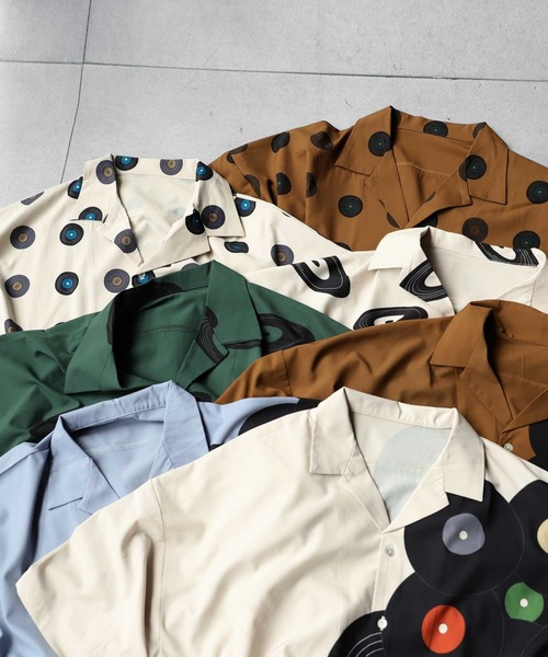 antiqua（アンティカ）の「一点投入で映える！レトロレコード柄シャツ（シャツ/ブラウス・レディース・ホワイト系その他/ブラウン系その他/グリーン系その他/ブルー系その他/ホワイト系その他2/ホワイト系その他3/ブラウン系その他2・M/L/L/XL）」の11枚目の写真