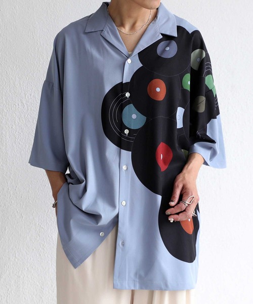 antiqua（アンティカ）の「一点投入で映える！レトロレコード柄シャツ（シャツ/ブラウス・レディース・ホワイト系その他/ブラウン系その他/グリーン系その他/ブルー系その他/ホワイト系その他2/ホワイト系その他3/ブラウン系その他2・M/L/L/XL）」の18枚目の写真