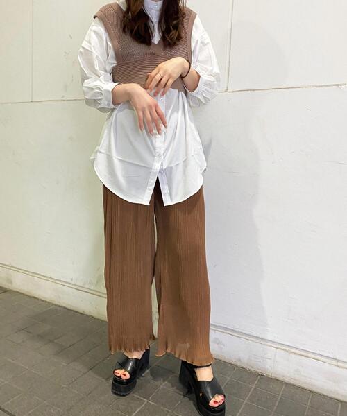 INGNI（イング）の「シアープリーツ／パンツ（その他パンツ・レディース・ブラック/ブラウン/アイボリー/ミント/ブルーグレー・FREE）」の13枚目の写真