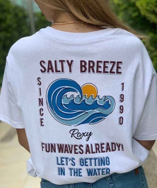 ROXY（ロキシー）の「SALTY BREEZE TEE/ロキシー半袖バックプリントポケットTシャツ（Tシャツ/カットソー・レディース・グリーン/ブラウン/ブルー/ホワイト・LARGE/X-LARGE/MEDIUM/SMALL）」の2枚目の写真