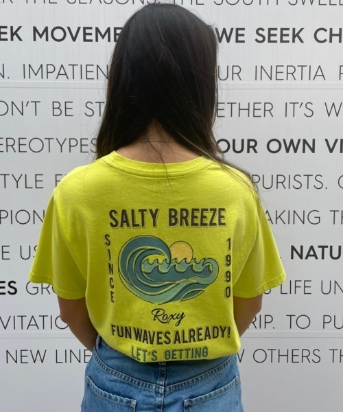 ROXY（ロキシー）の「SALTY BREEZE TEE/ロキシー半袖バックプリントポケットTシャツ（Tシャツ/カットソー・レディース・グリーン/ブラウン/ブルー/ホワイト・LARGE/X-LARGE/MEDIUM/SMALL）」の3枚目の写真