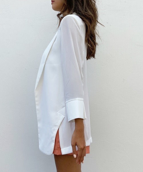 esutoreja（エストレジャ）の「シースルースリットサマージャケット（テーラードジャケット・レディース・ホワイト/グレー・FREE）」の19枚目の写真
