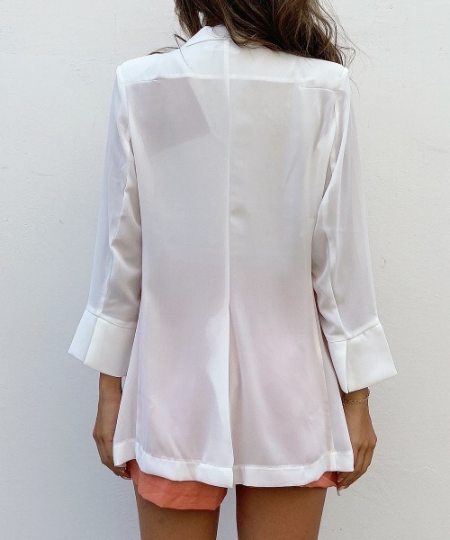 esutoreja（エストレジャ）の「シースルースリットサマージャケット（テーラードジャケット・レディース・ホワイト/グレー・FREE）」の21枚目の写真