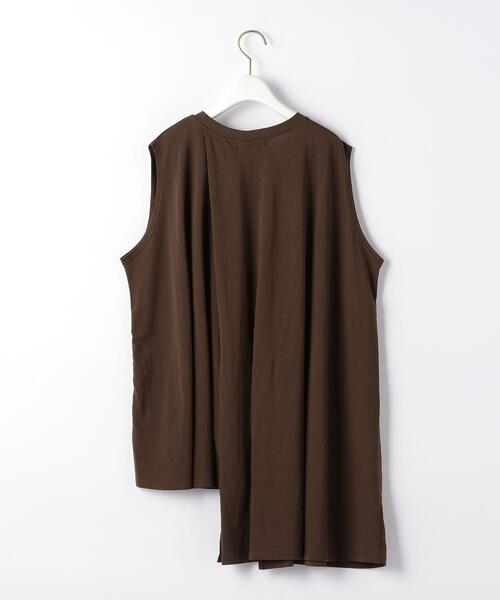 EMMEL REFINES（エメルリファインズ）の「＜ EMMEL REFINES（エメル リファインズ） ＞アシメ ノースリーブ フレアカット －手洗い可能－（タンクトップ・レディース・ホワイト/ブラック/ダークブラウン・FREE）」の17枚目の写真
