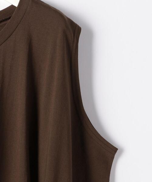 EMMEL REFINES（エメルリファインズ）の「＜ EMMEL REFINES（エメル リファインズ） ＞アシメ ノースリーブ フレアカット －手洗い可能－（タンクトップ・レディース・ホワイト/ブラック/ダークブラウン・FREE）」の15枚目の写真