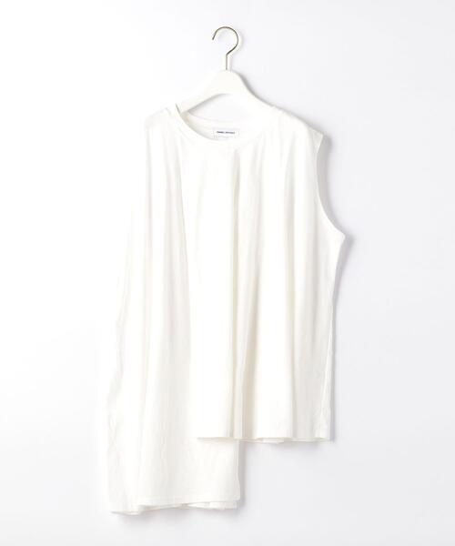 EMMEL REFINES（エメルリファインズ）の「＜ EMMEL REFINES（エメル リファインズ） ＞アシメ ノースリーブ フレアカット －手洗い可能－（タンクトップ・レディース・ホワイト/ブラック/ダークブラウン・FREE）」の16枚目の写真