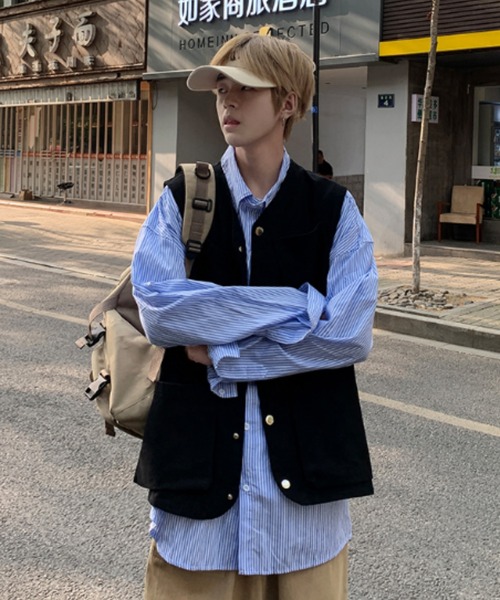 KOR（ケーオーアール）の「ミリタリールーズベスト フィッシングベスト（ベスト・メンズ・ブラック/ベージュ・M/L/2XL/XL）」の12枚目の写真