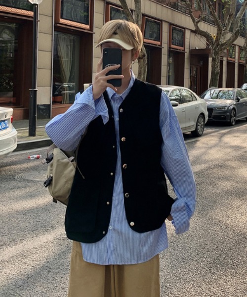 KOR（ケーオーアール）の「ミリタリールーズベスト フィッシングベスト（ベスト・メンズ・ブラック/ベージュ・M/L/2XL/XL）」の7枚目の写真
