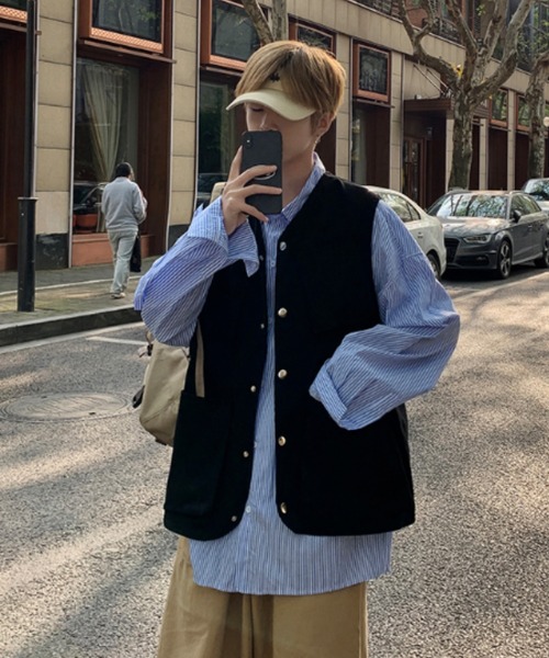 KOR（ケーオーアール）の「ミリタリールーズベスト フィッシングベスト（ベスト・メンズ・ブラック/ベージュ・M/L/2XL/XL）」の14枚目の写真