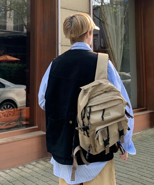 KOR（ケーオーアール）の「ミリタリールーズベスト フィッシングベスト（ベスト・メンズ・ブラック/ベージュ・M/L/2XL/XL）」の3枚目の写真